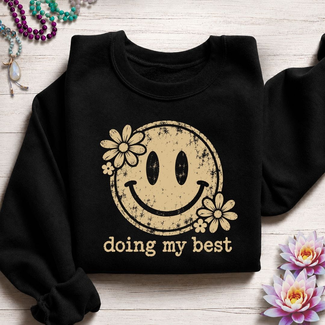Retro Smiley Sweatshirt Black