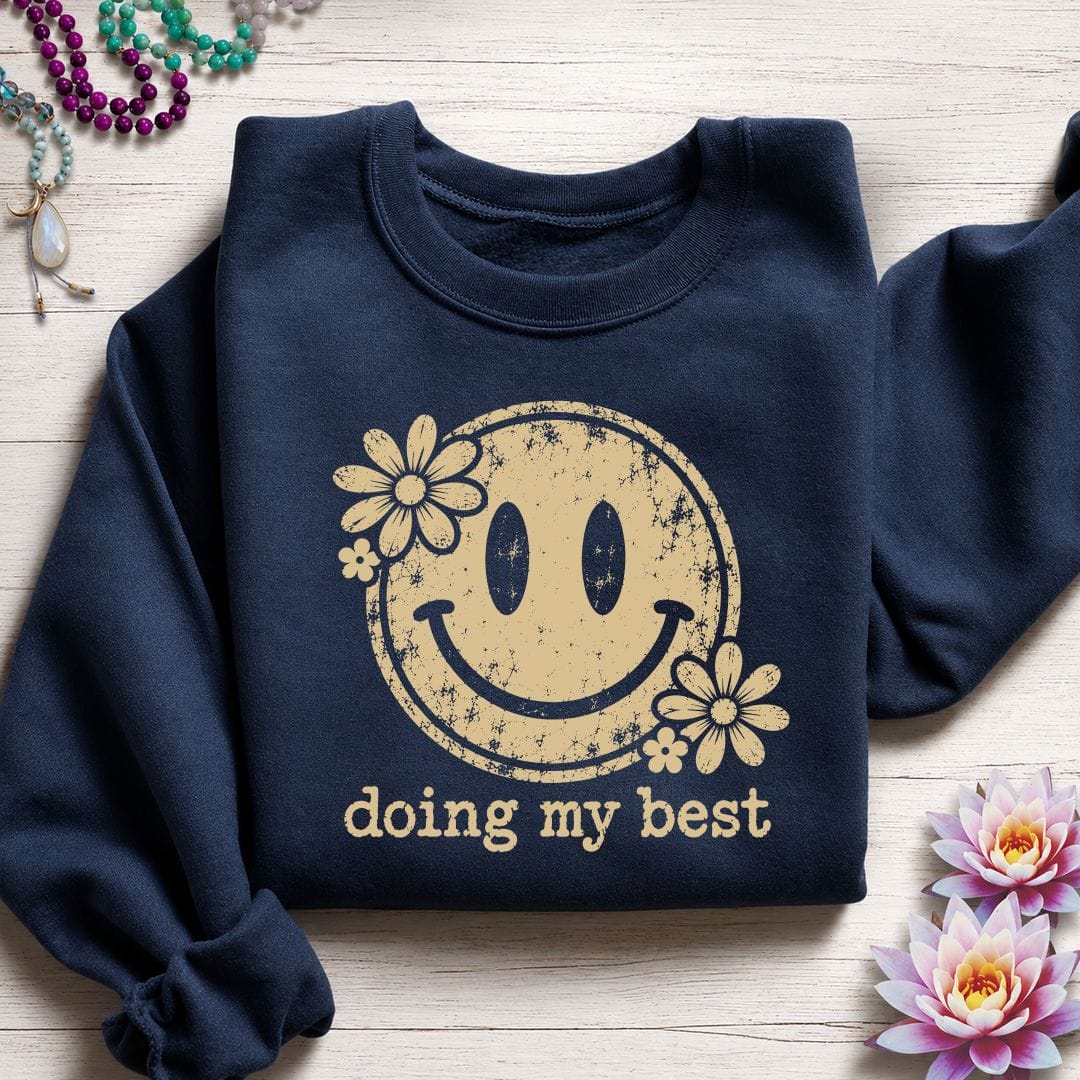 Retro Smiley Sweatshirt Navy