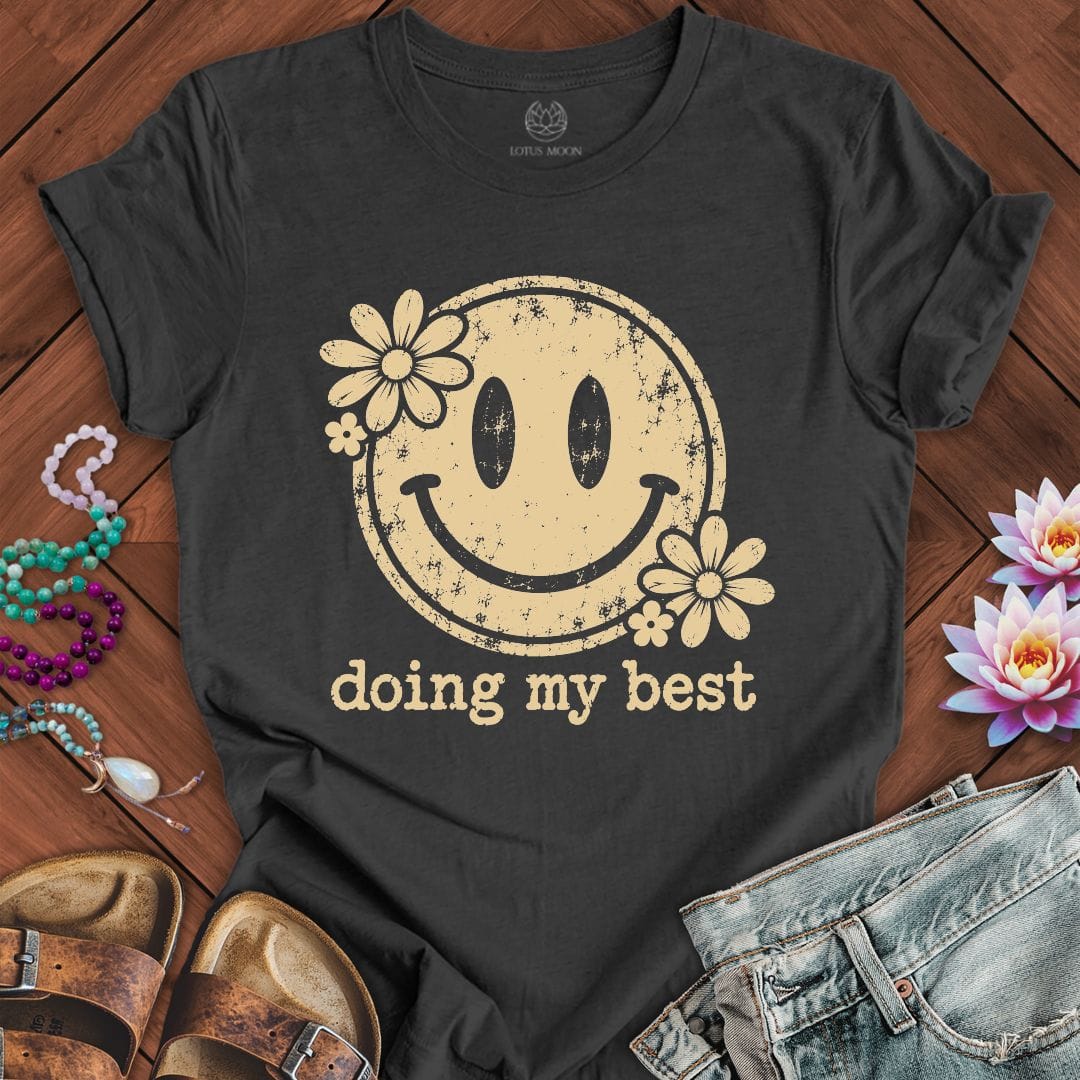 Retro Smiley Tee Dark Grey Heather