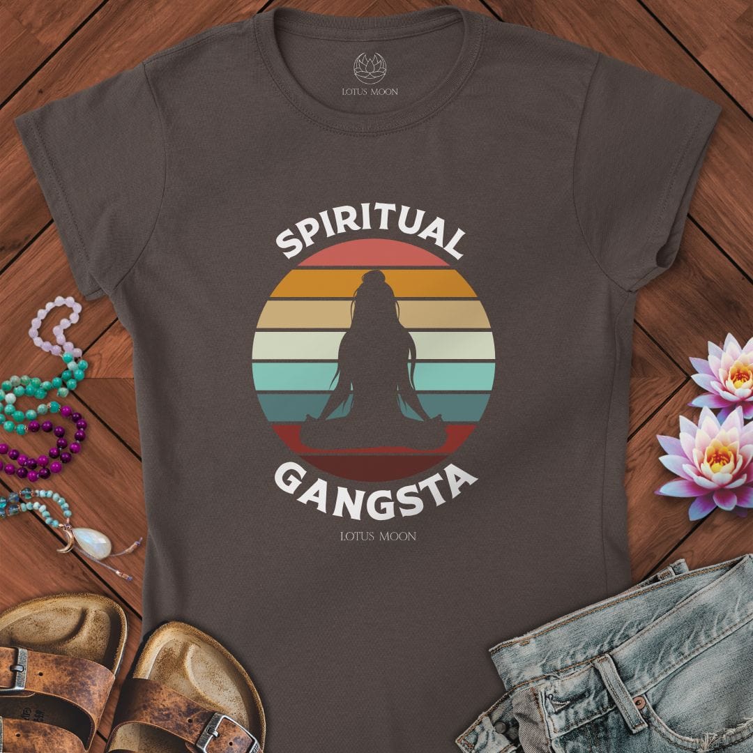 Retro Spiritual Gangsta Fitted Tee Dark Chocolate