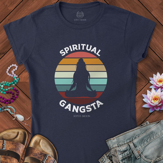 Retro Spiritual Gangsta Fitted Tee Navy