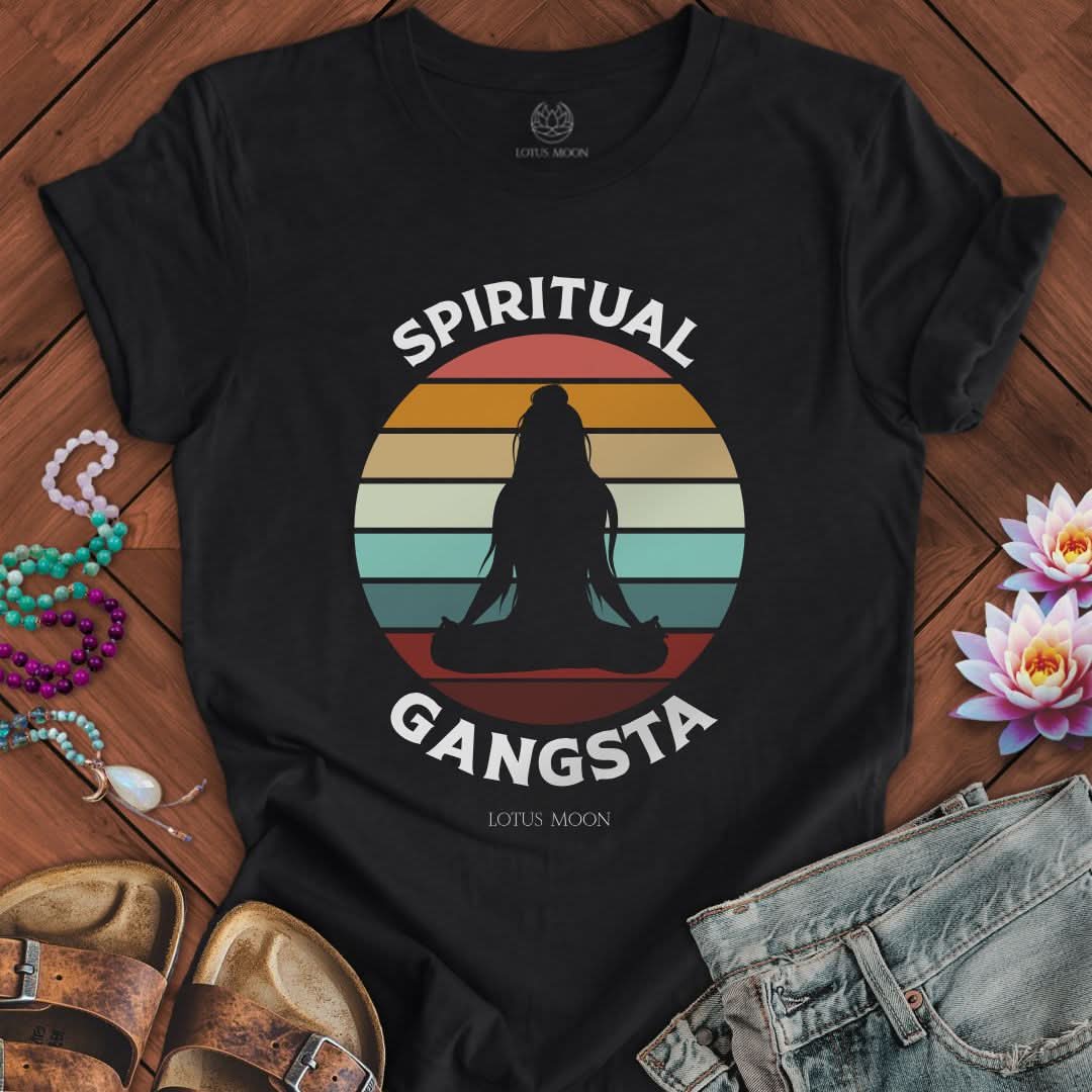 Retro Spiritual Gangsta Tee Solid Black Blend