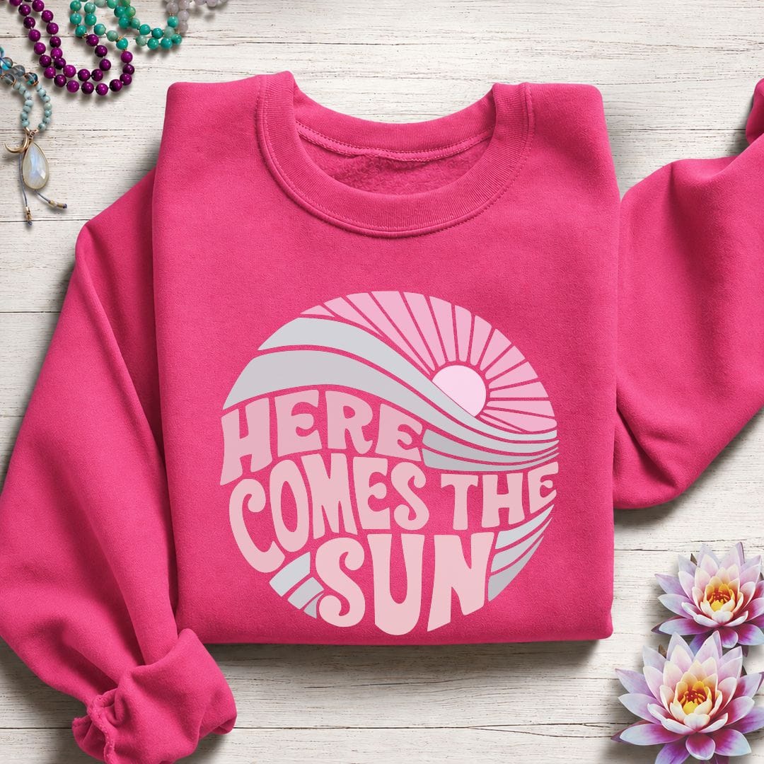 Printify Sweatshirt Retro Sun Sweatshirt S / Heliconia