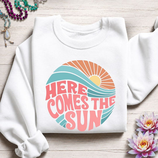 Retro Sun Sweatshirt White