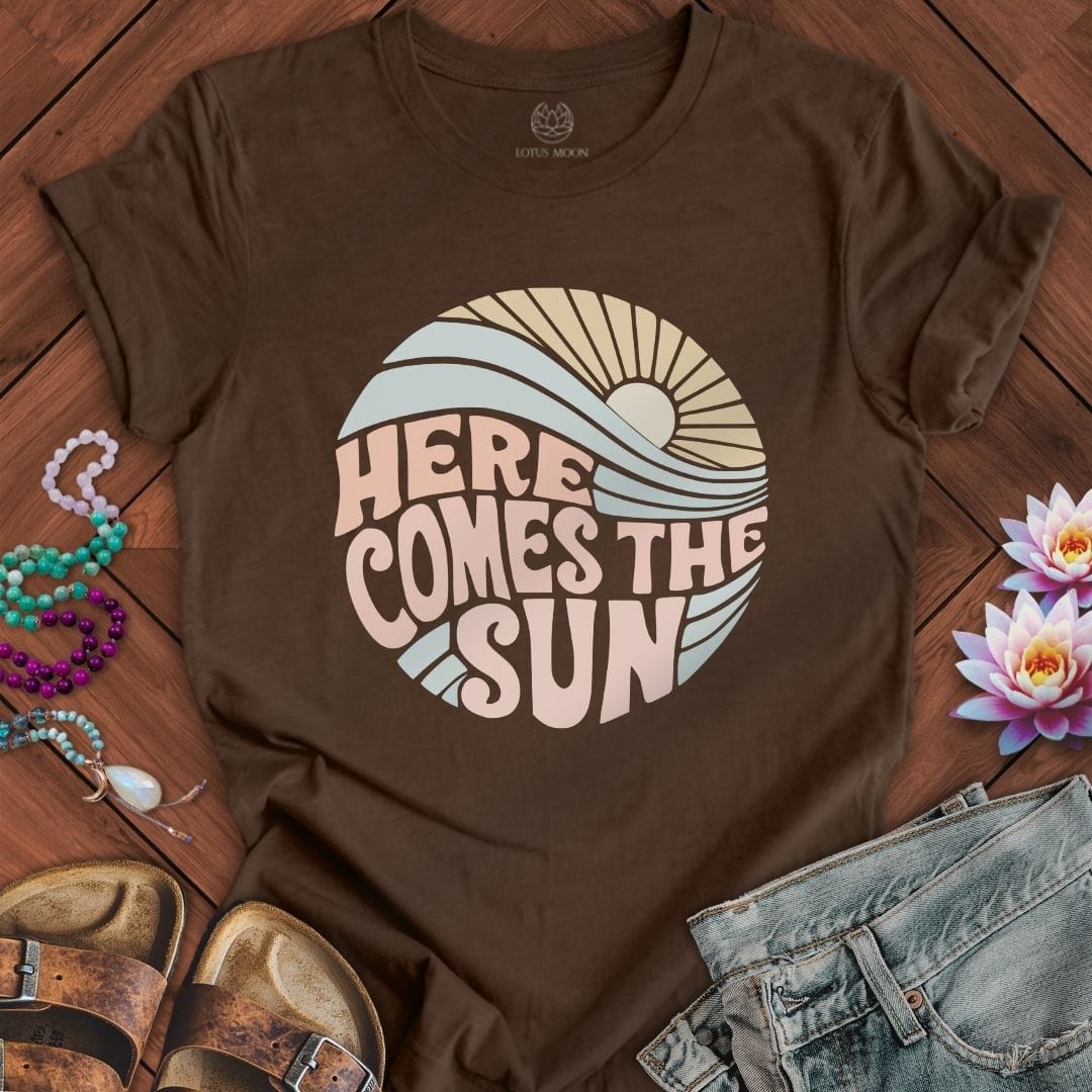 Retro Sun Tee Heather Brown