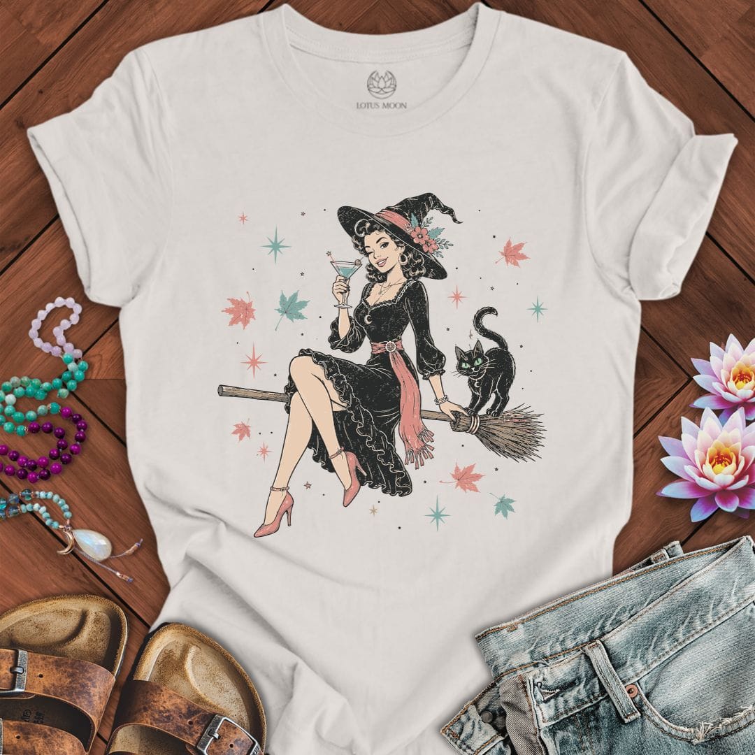 Printify T-Shirt Retro Witch Tee Vintage White / S
