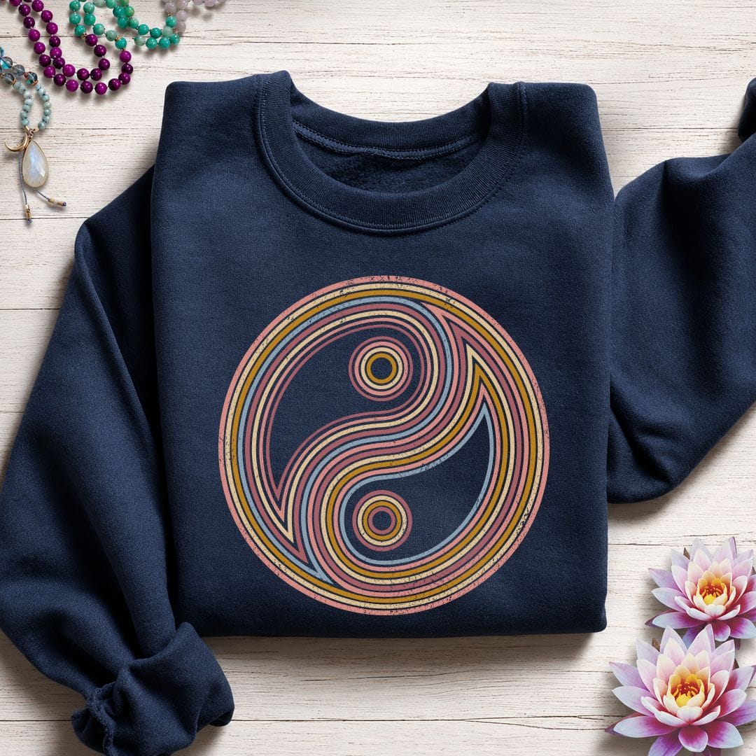 Retro Yin Yang Sweatshirt Navy