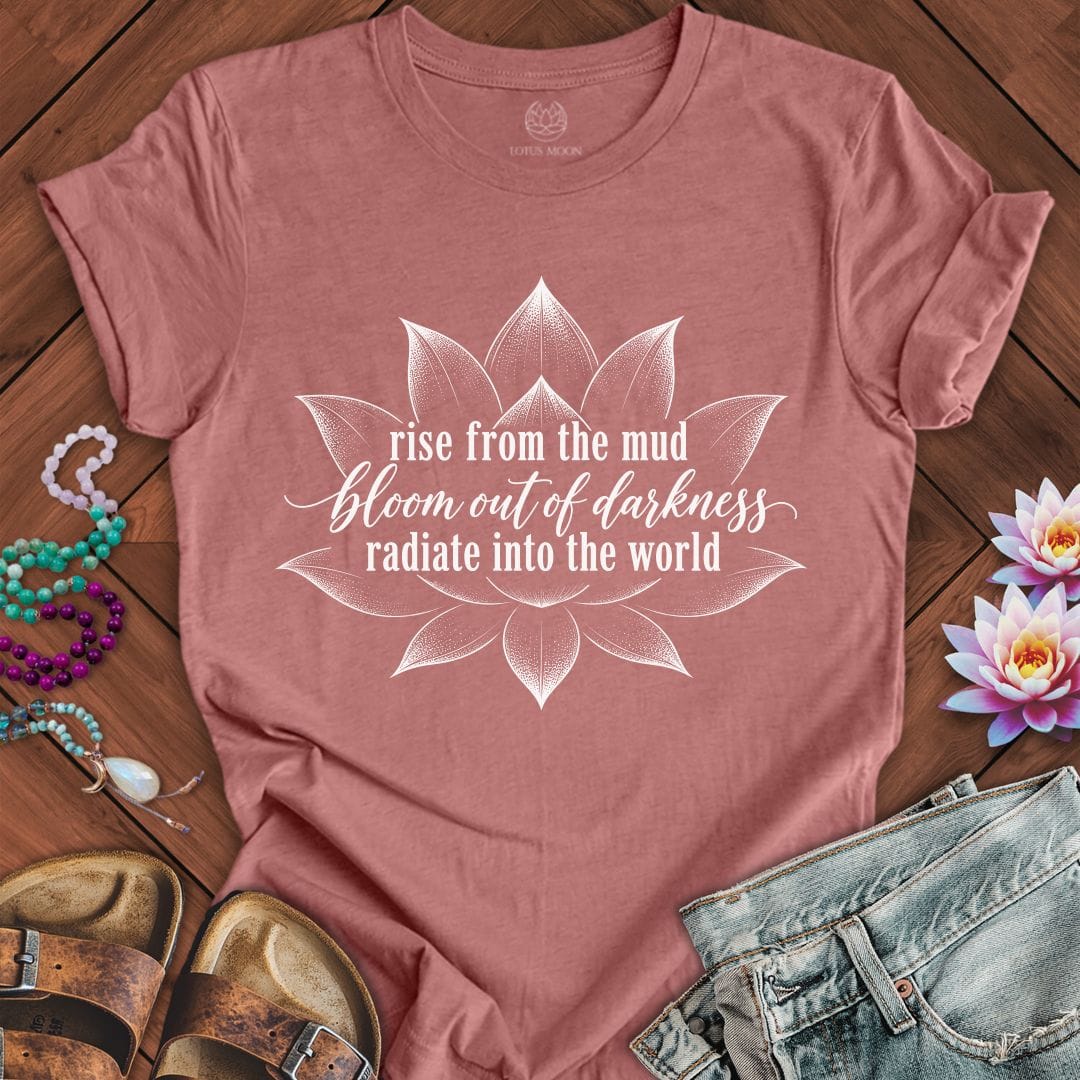 Printify T-Shirt Rise Bloom Radiate Tee Heather Mauve / S