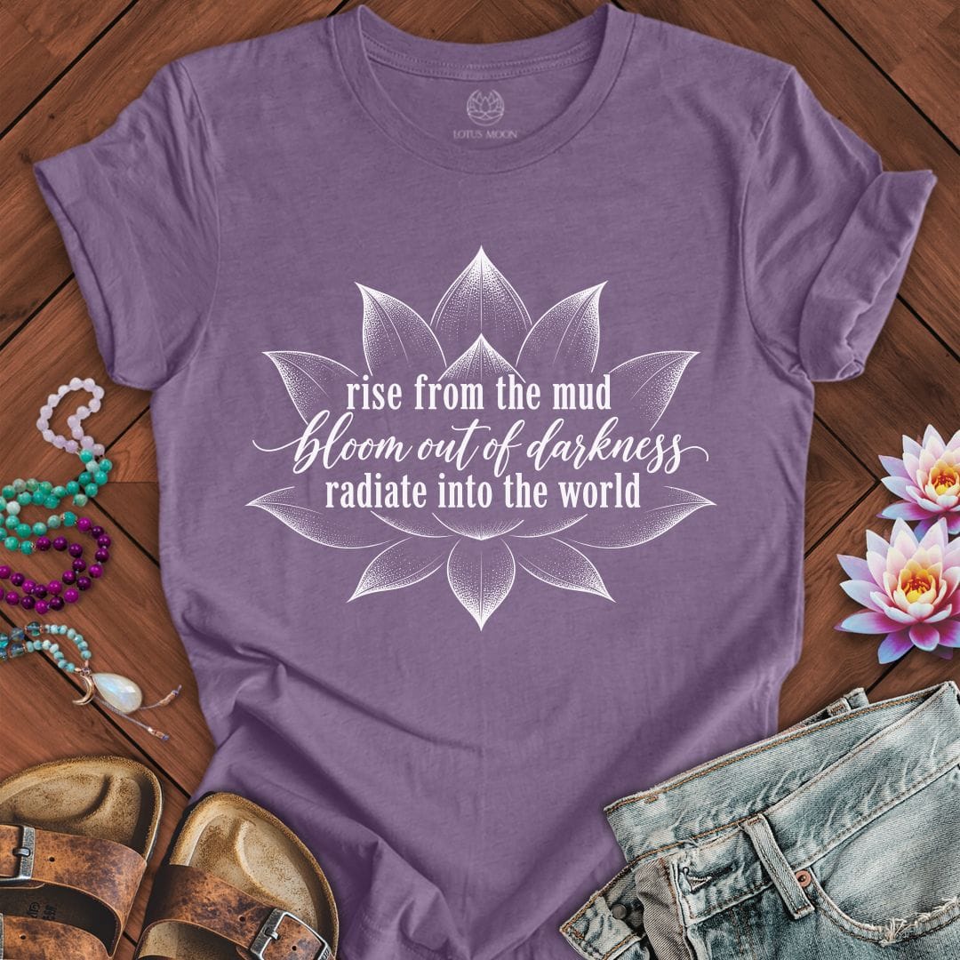 Printify T-Shirt Rise Bloom Radiate Tee Heather Purple / S