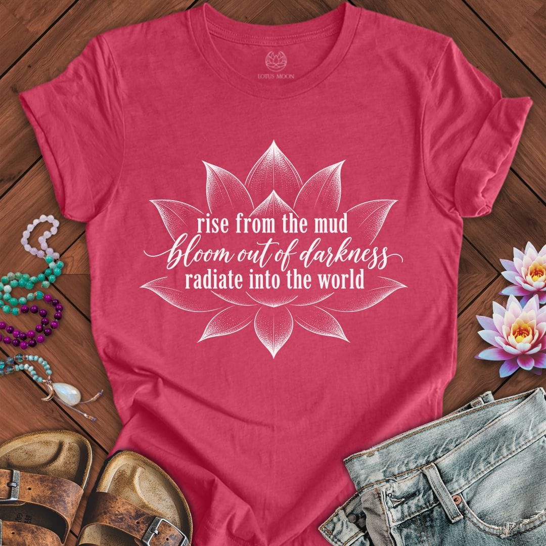 Printify T-Shirt Rise Bloom Radiate Tee Heather Raspberry / S