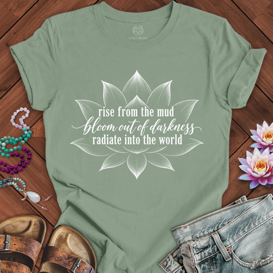 Printify T-Shirt Rise Bloom Radiate Tee Sage / S