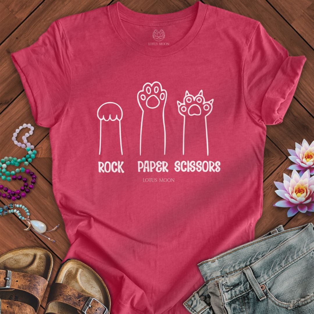 Rock Paper Scissors Tee Heather Raspberry