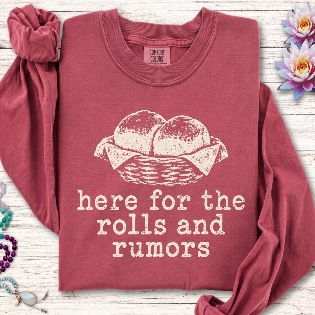 Printify Long-sleeve Rolls And Rumors Long Sleeve Tee Crimson / S