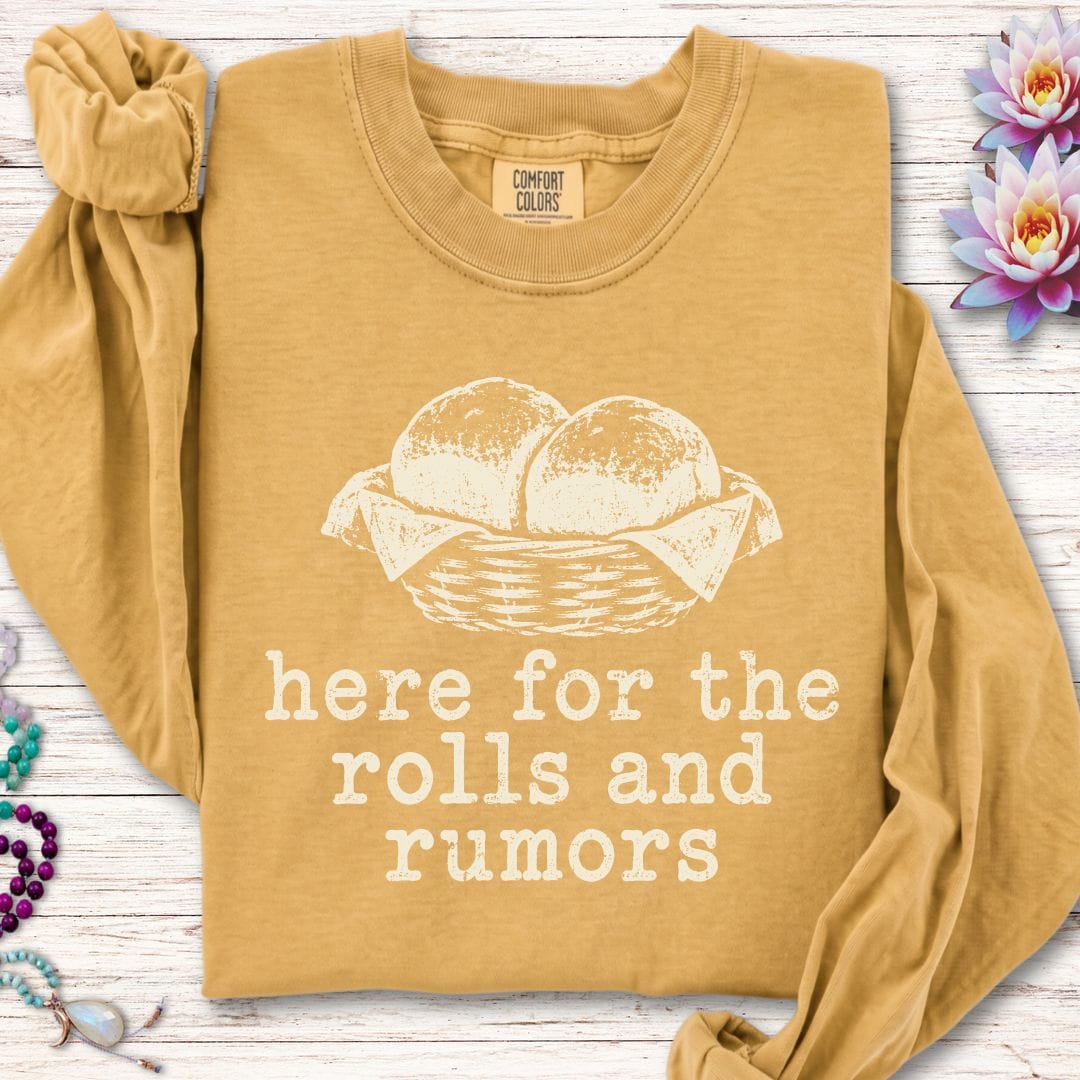 Printify Long-sleeve Rolls And Rumors Long Sleeve Tee Mustard / S