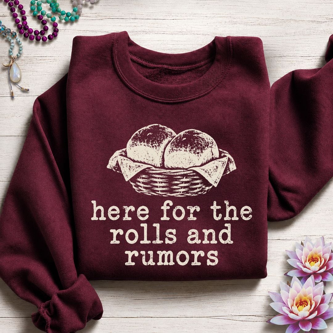 Printify Sweatshirt Rolls And Rumors Sweatshirt Maroon / S