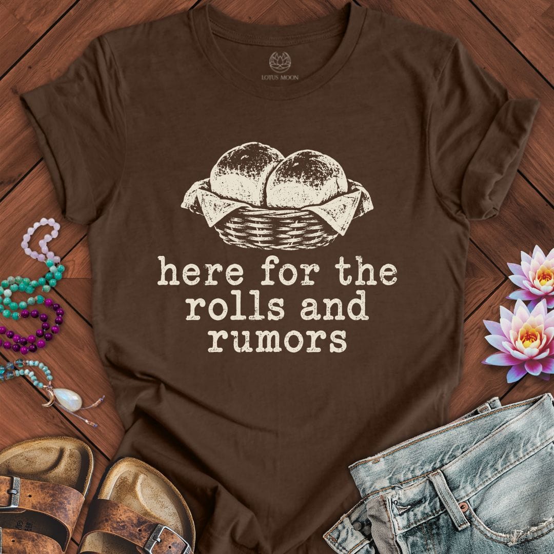 Rolls And Rumors Tee Heather Brown