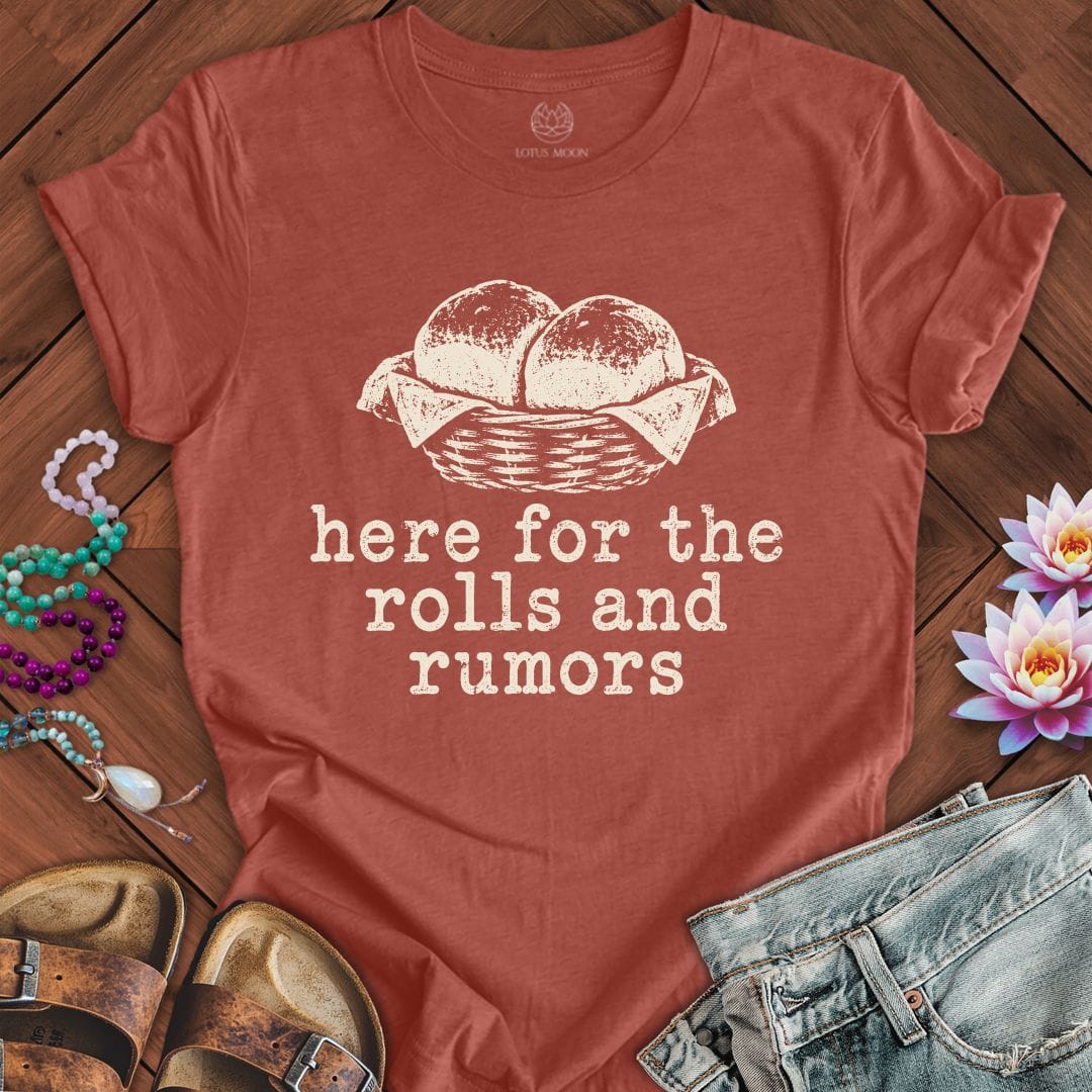 Rolls And Rumors Tee Heather Clay
