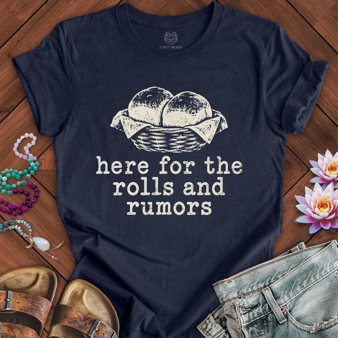 Rolls And Rumors Tee Heather Midnight Navy