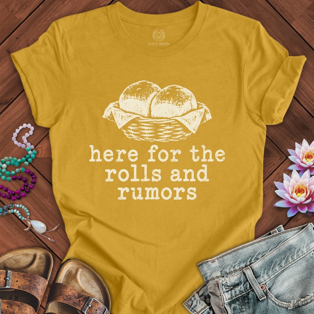 Rolls And Rumors Tee Heather Mustard