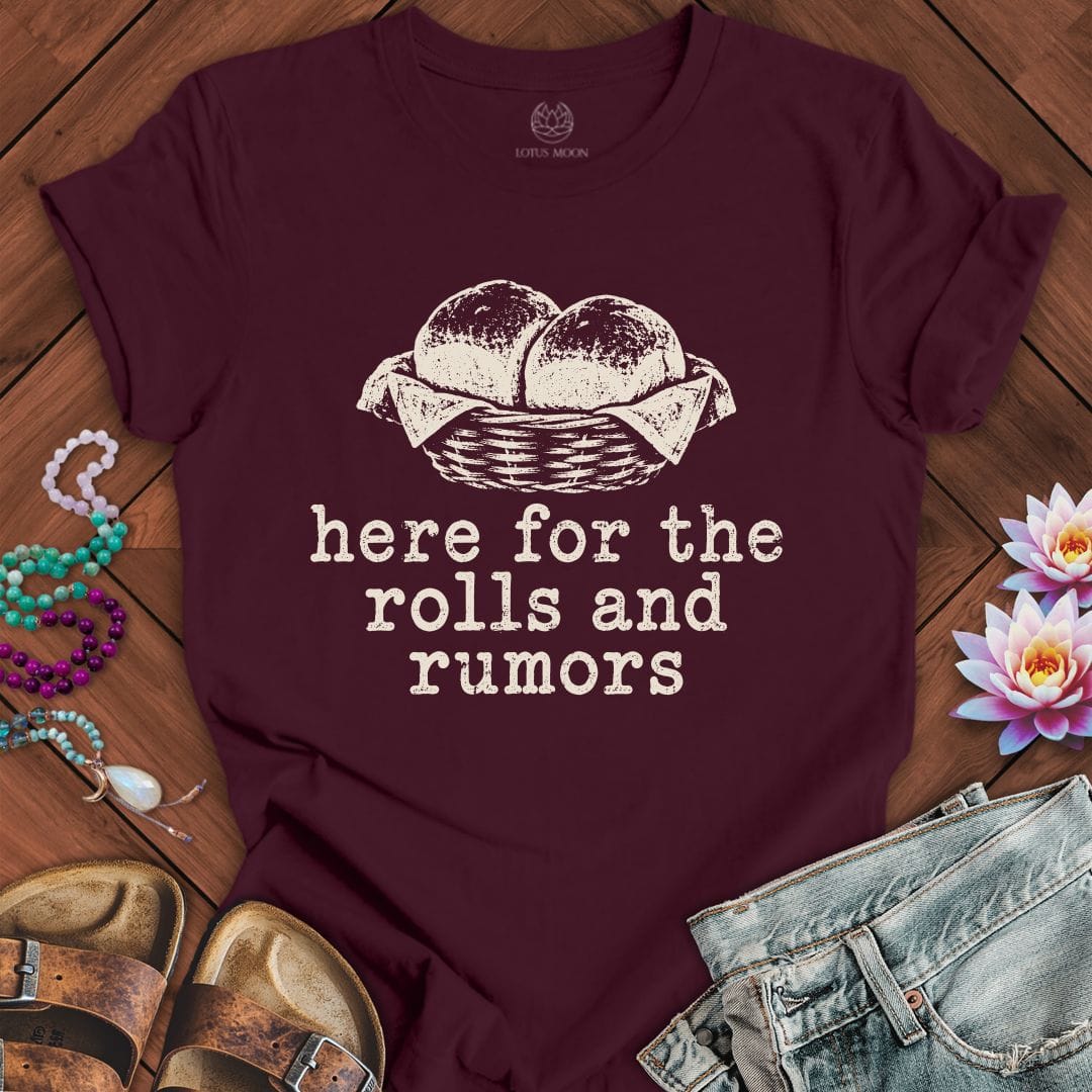 Rolls And Rumors Tee Maroon