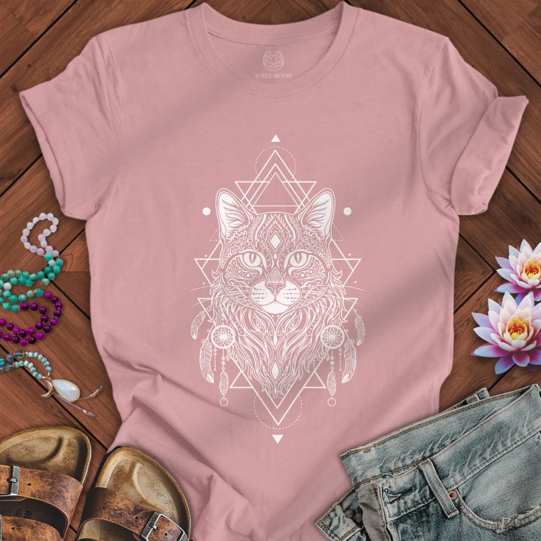 Sacred House Cat Tee Orchid