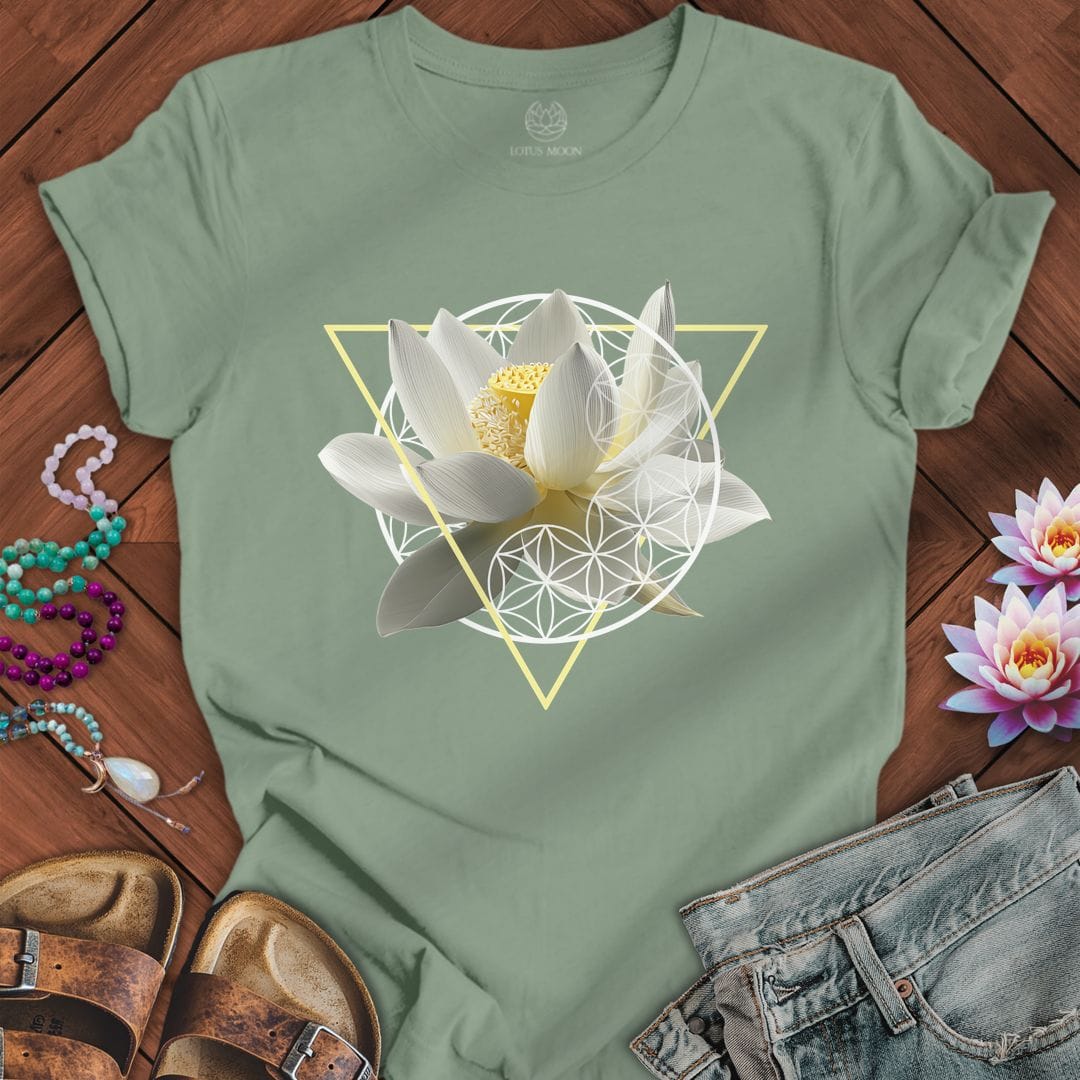 Printify T-Shirt Sacred Lotus Flower Tee Sage / S