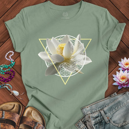 Printify T-Shirt Sacred Lotus Flower Tee Sage / S
