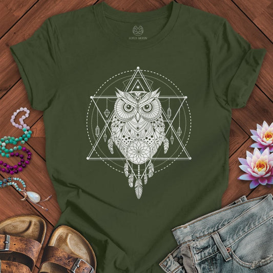 Sacred Owl Tee Military Green