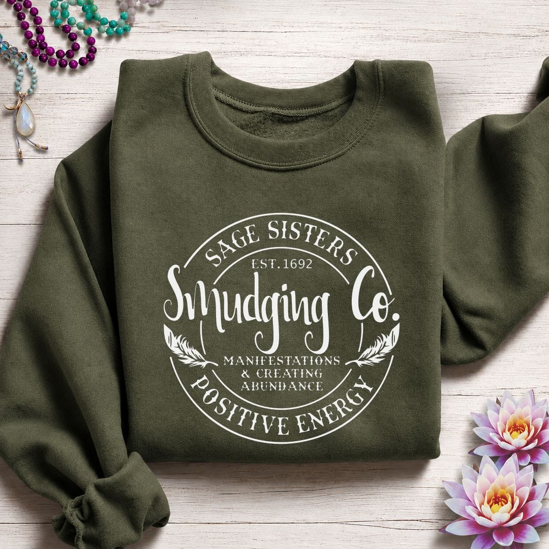 Printify Sweatshirt Sage Sisters Sweatshirt Military Green / S