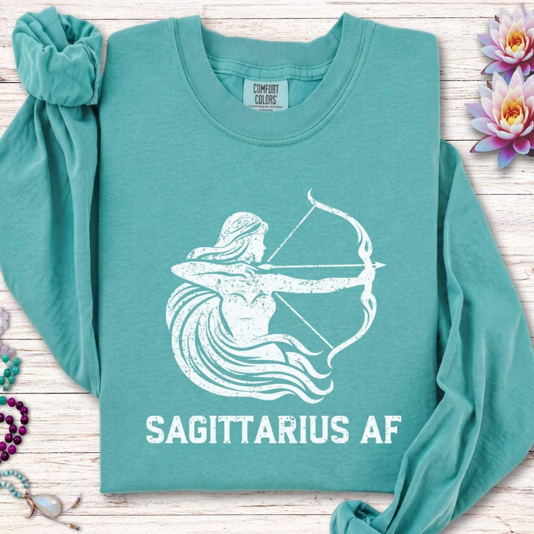 Sagittarius AF Long Sleeve Tee Seafoam