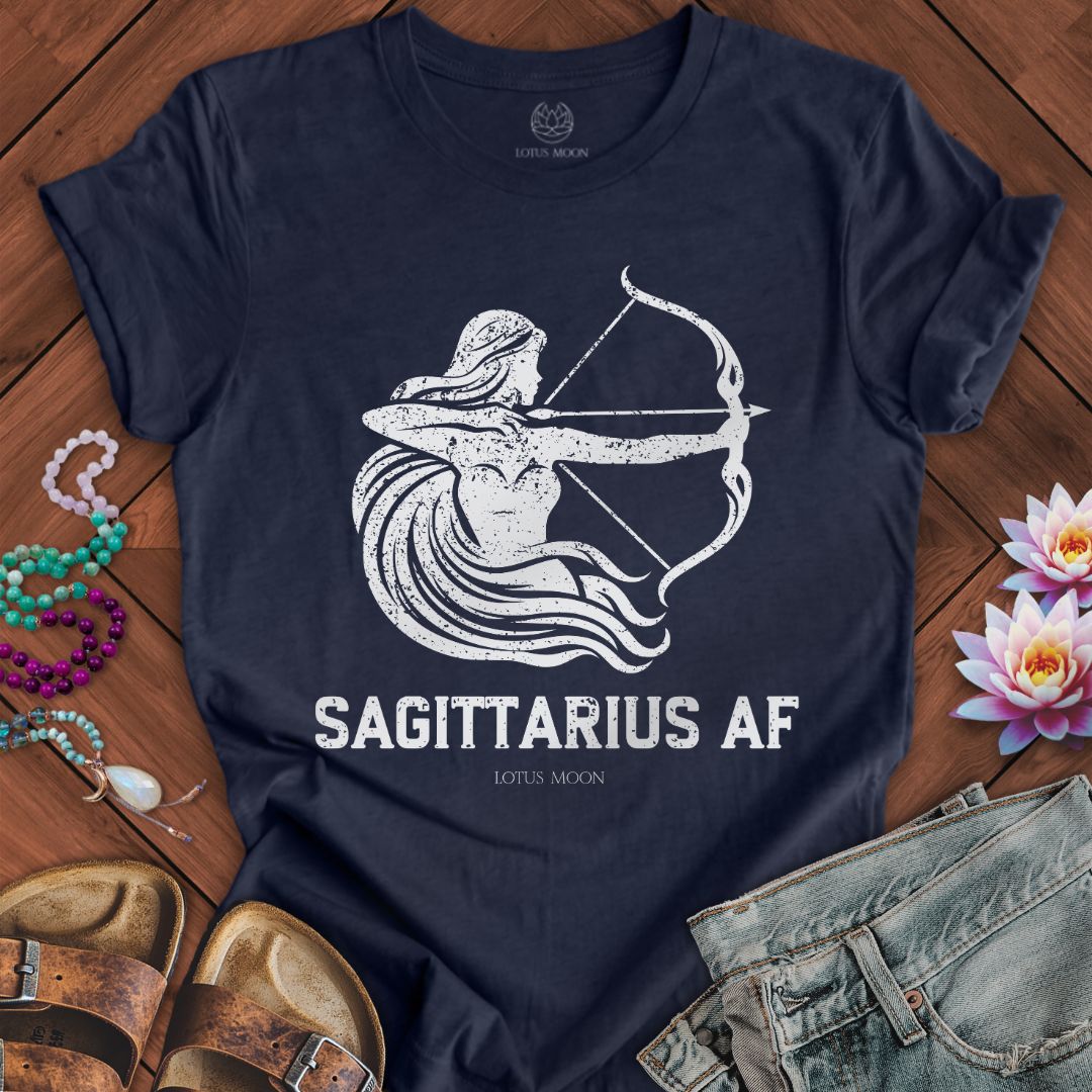 Lotus Moon Co. T-Shirt Sagittarius AF Tee Heather Midnight Navy / S