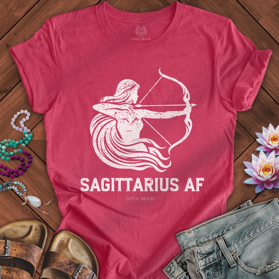 Lotus Moon Co. T-Shirt Sagittarius AF Tee Heather Raspberry / S