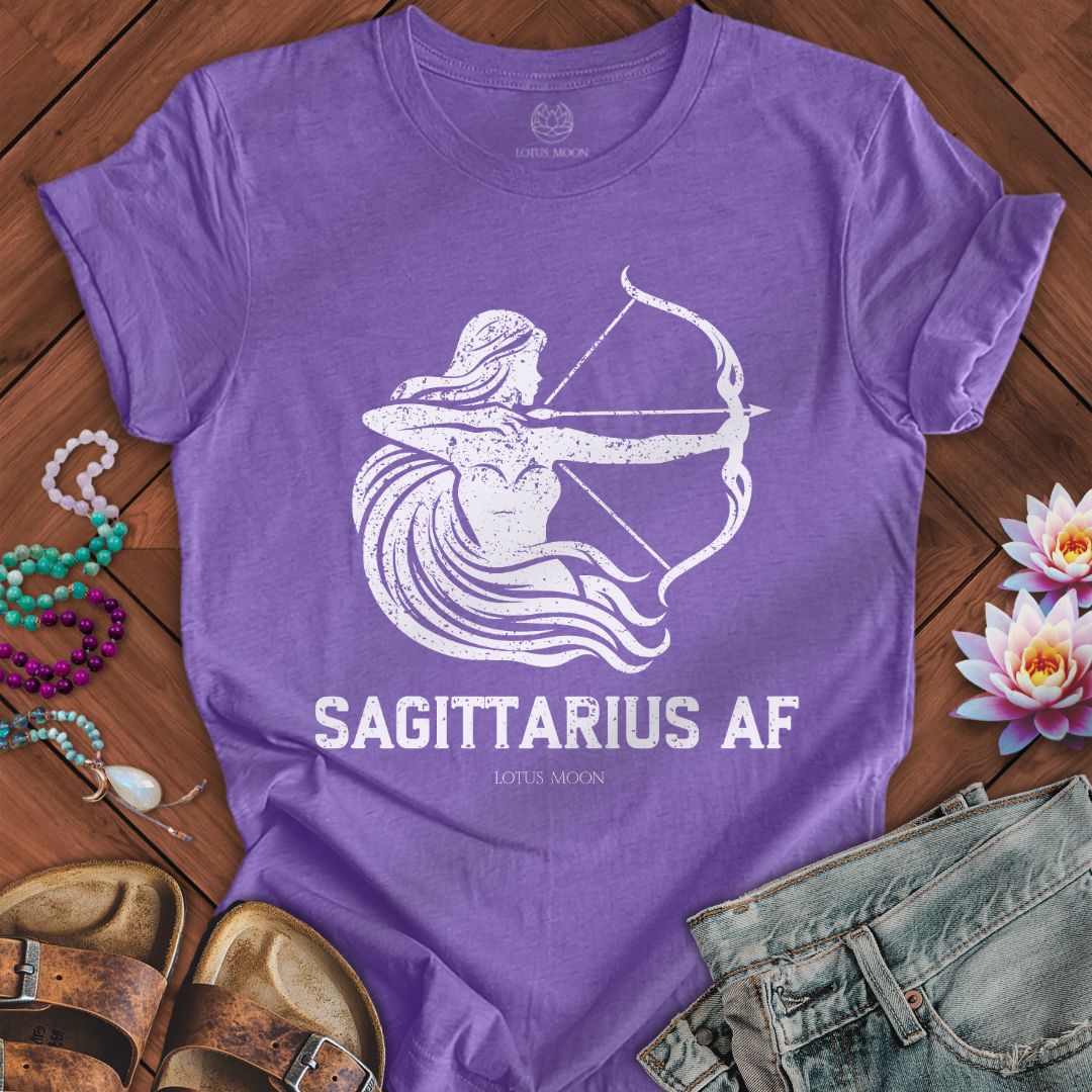 Lotus Moon Co. T-Shirt Sagittarius AF Tee Heather Team Purple / S