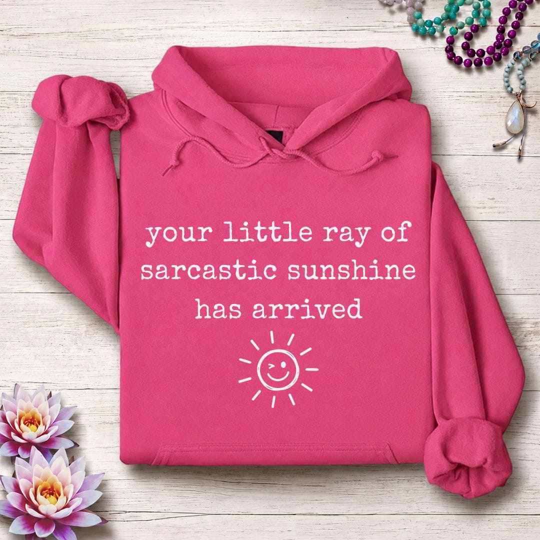 Printify Hoodie Saracastic Sunshine Hoodie Heliconia / S
