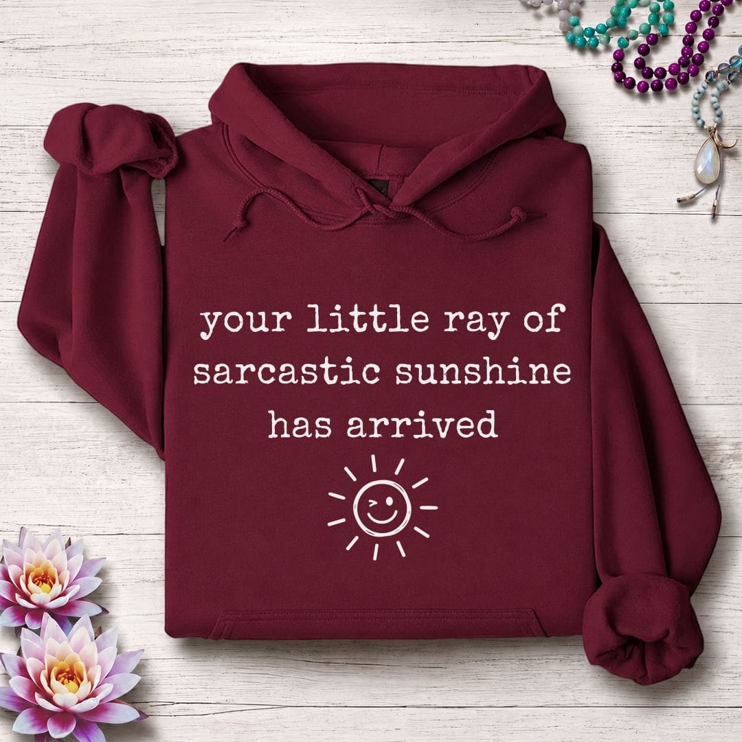 Printify Hoodie Saracastic Sunshine Hoodie Maroon / S