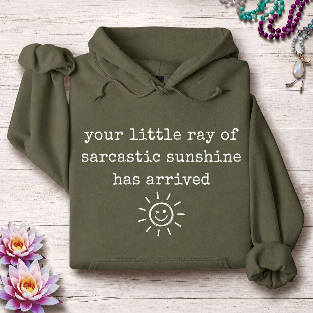 Printify Hoodie Saracastic Sunshine Hoodie Military Green / S