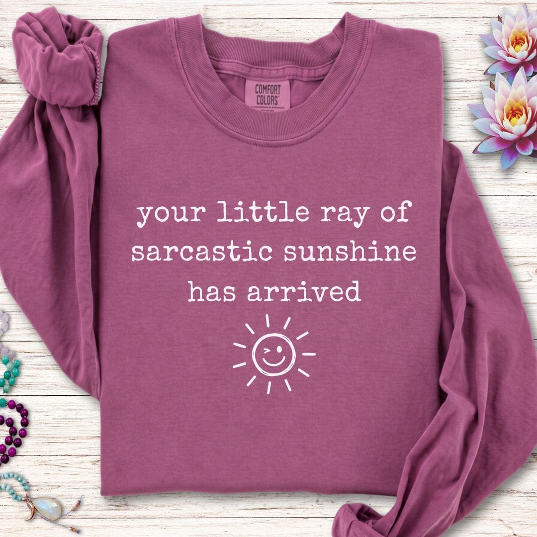 Printify Long-sleeve Sarcastic Sunshine Long Sleeve Tee Berry / S