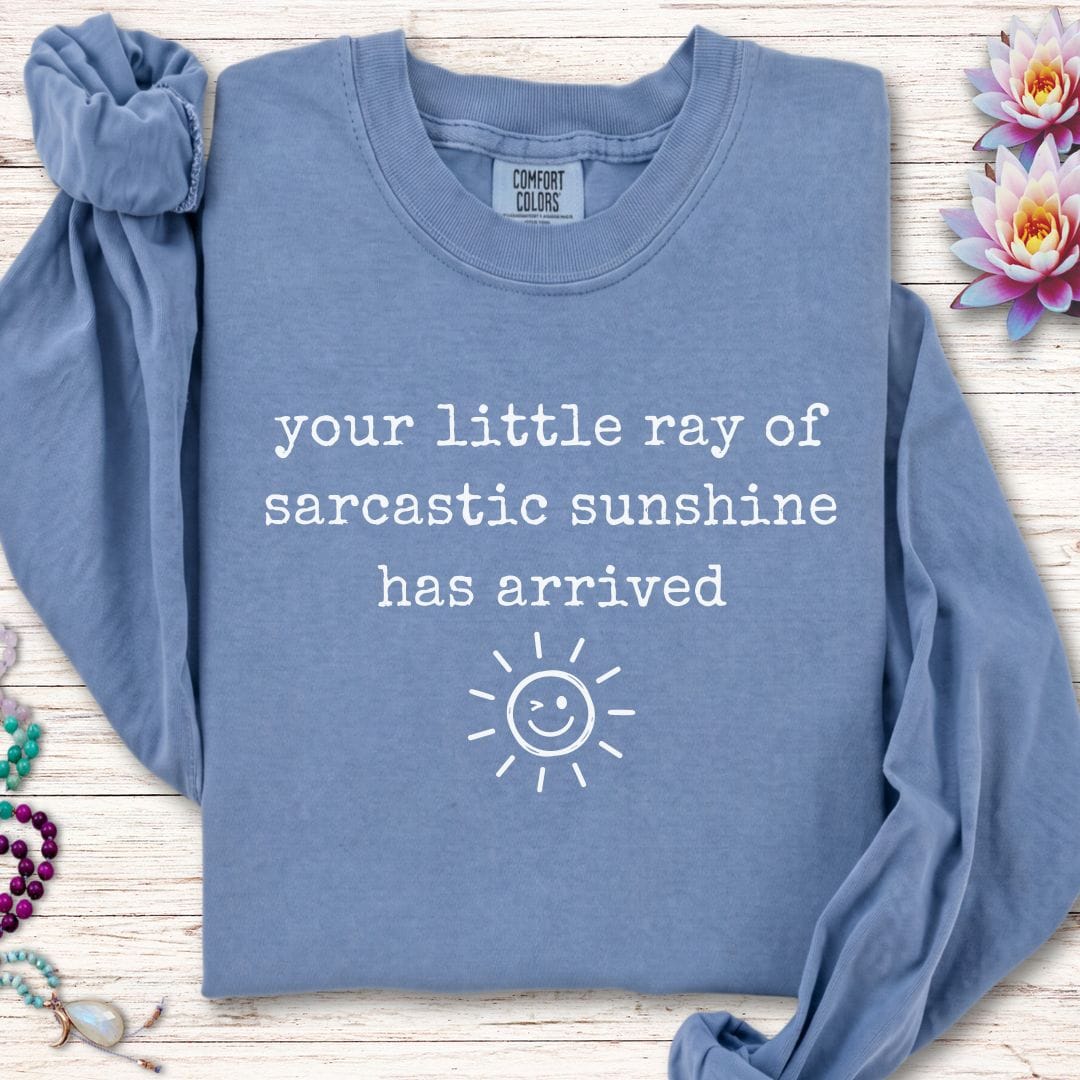 Printify Long-sleeve Sarcastic Sunshine Long Sleeve Tee Blue Jean / S