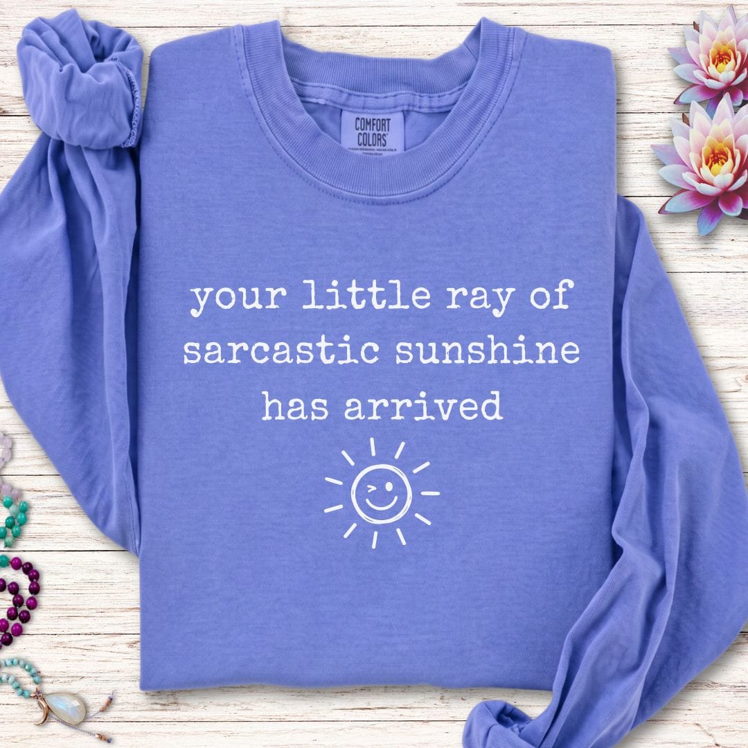 Printify Long-sleeve Sarcastic Sunshine Long Sleeve Tee Flo Blue / S