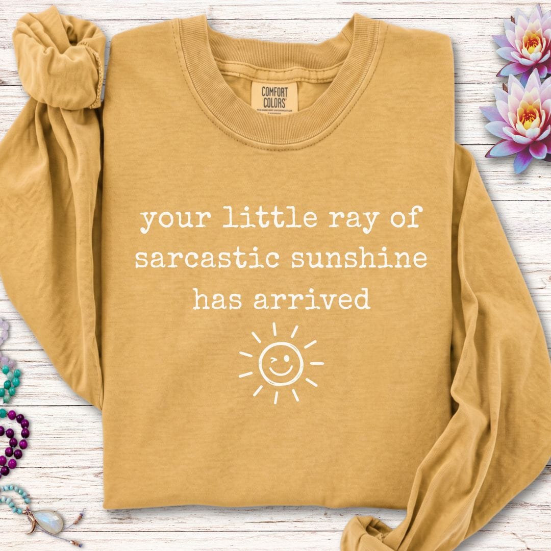 Printify Long-sleeve Sarcastic Sunshine Long Sleeve Tee Mustard / S