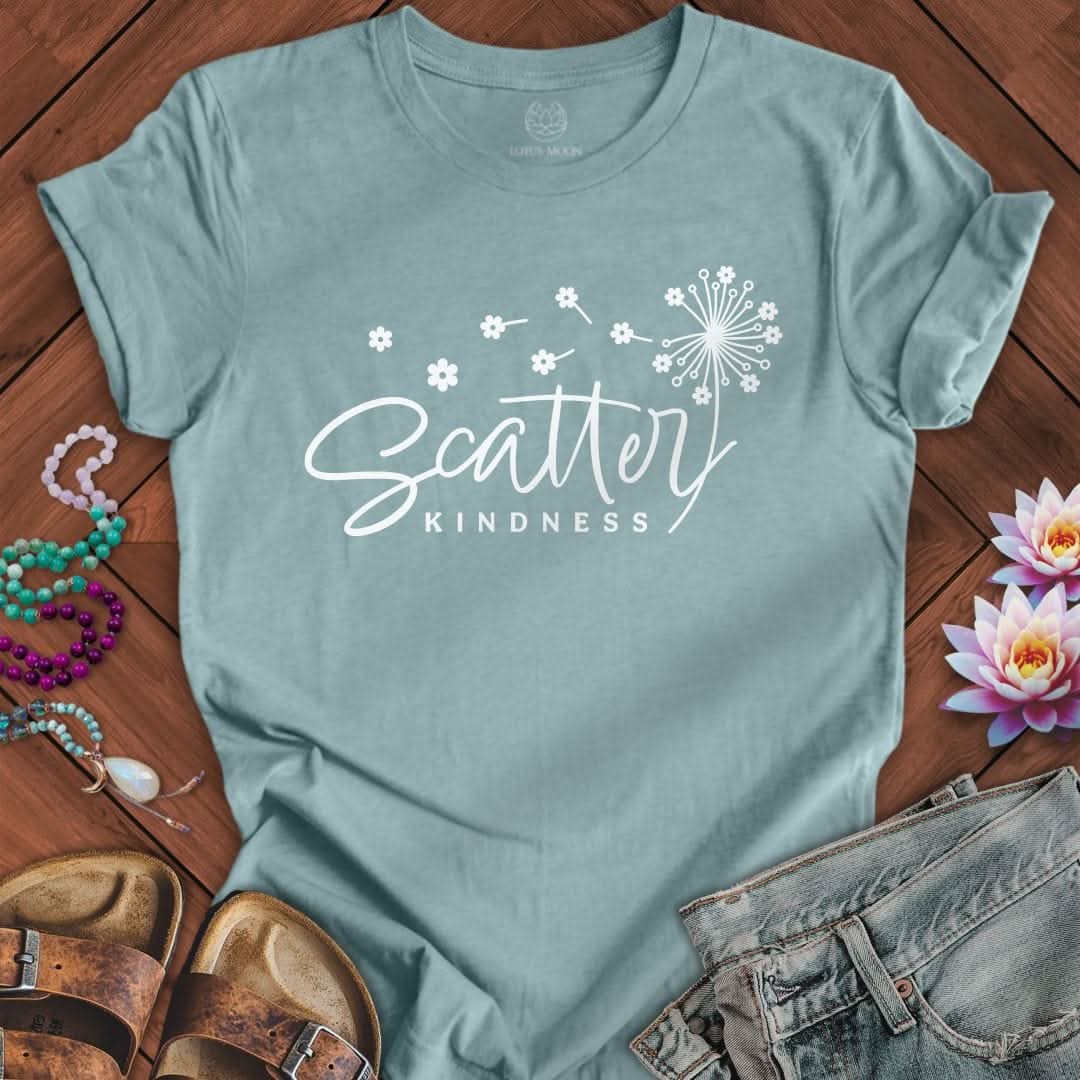 Scatter Kindness Tee Heather Blue Lagoon