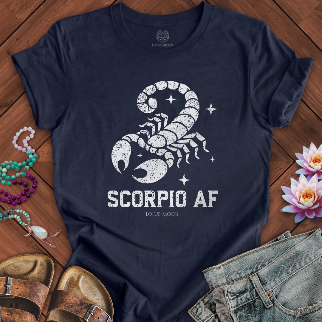 Lotus Moon Co. T-Shirt Scorpio AF Tee Heather Midnight Navy / S