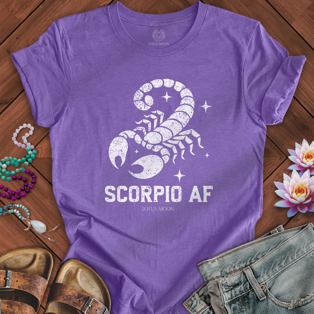 Lotus Moon Co. T-Shirt Scorpio AF Tee Heather Team Purple / S