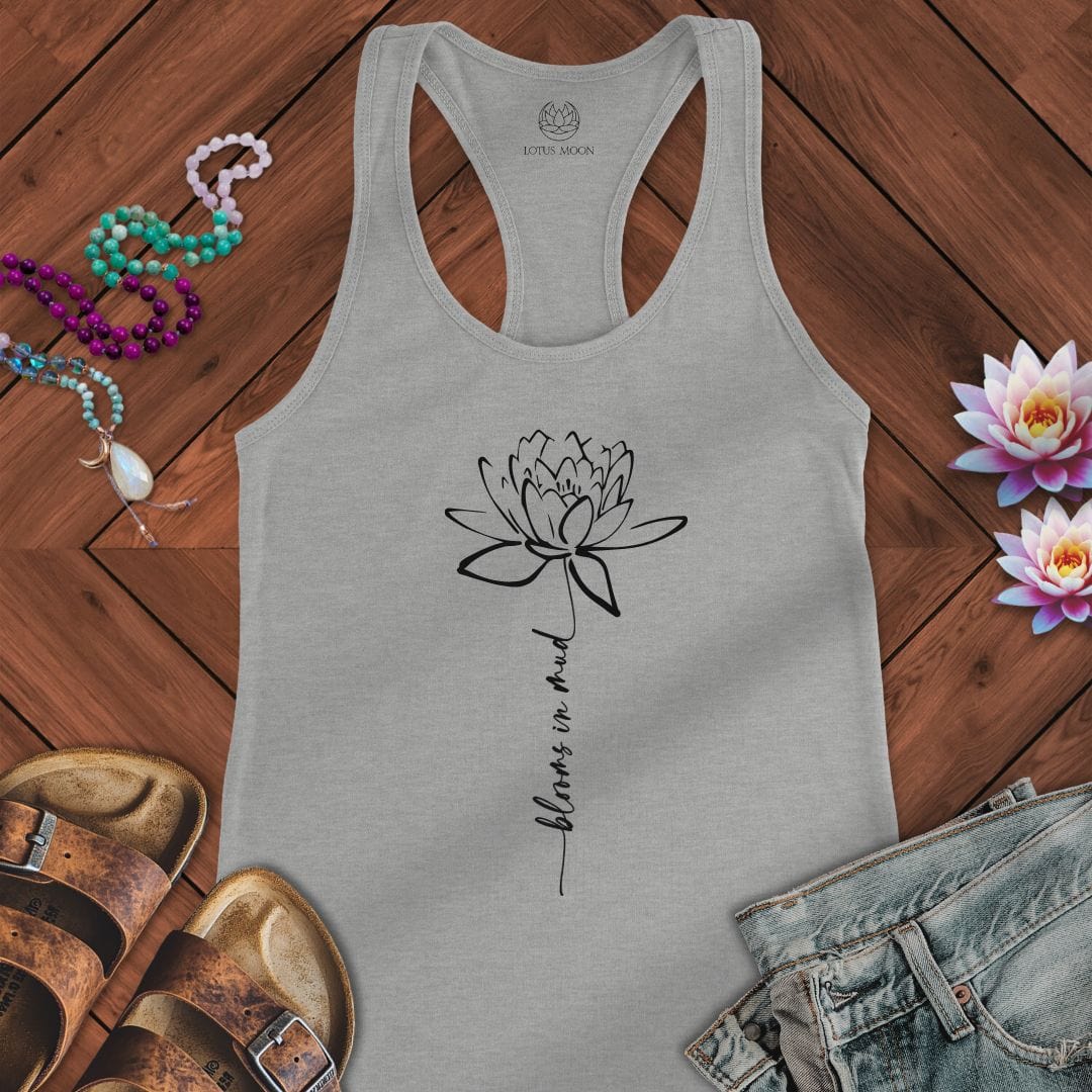 Script Stem Lotus Tank Heather Grey
