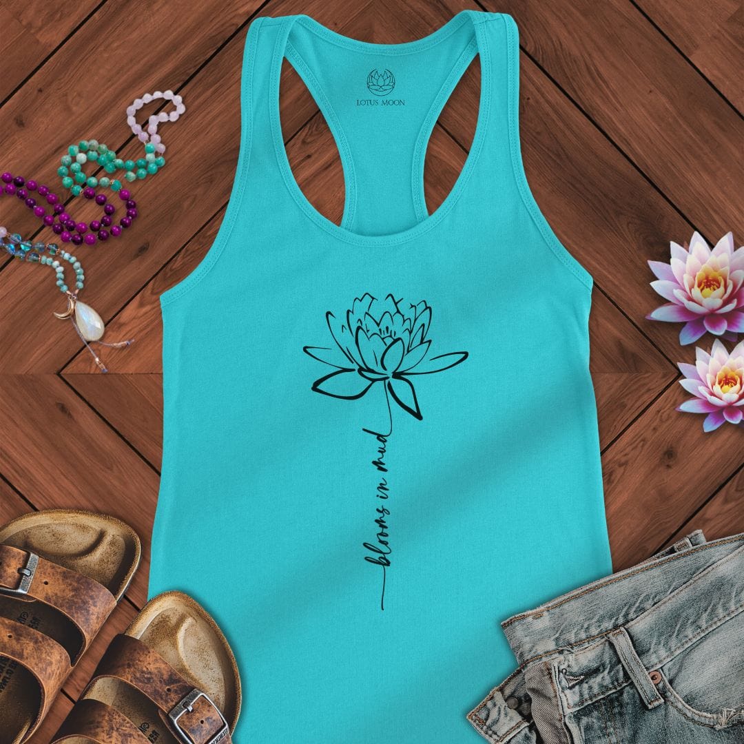 Script Stem Lotus Tank Solid Tahiti Blue