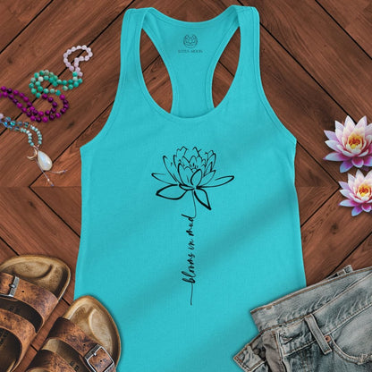 Script Stem Lotus Tank Solid Tahiti Blue