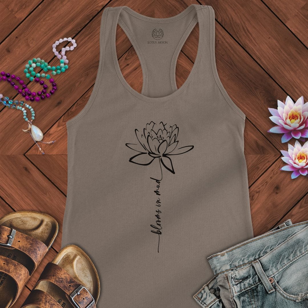 Script Stem Lotus Tank Solid Warm Gray