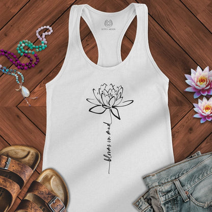 Script Stem Lotus Tank Solid White