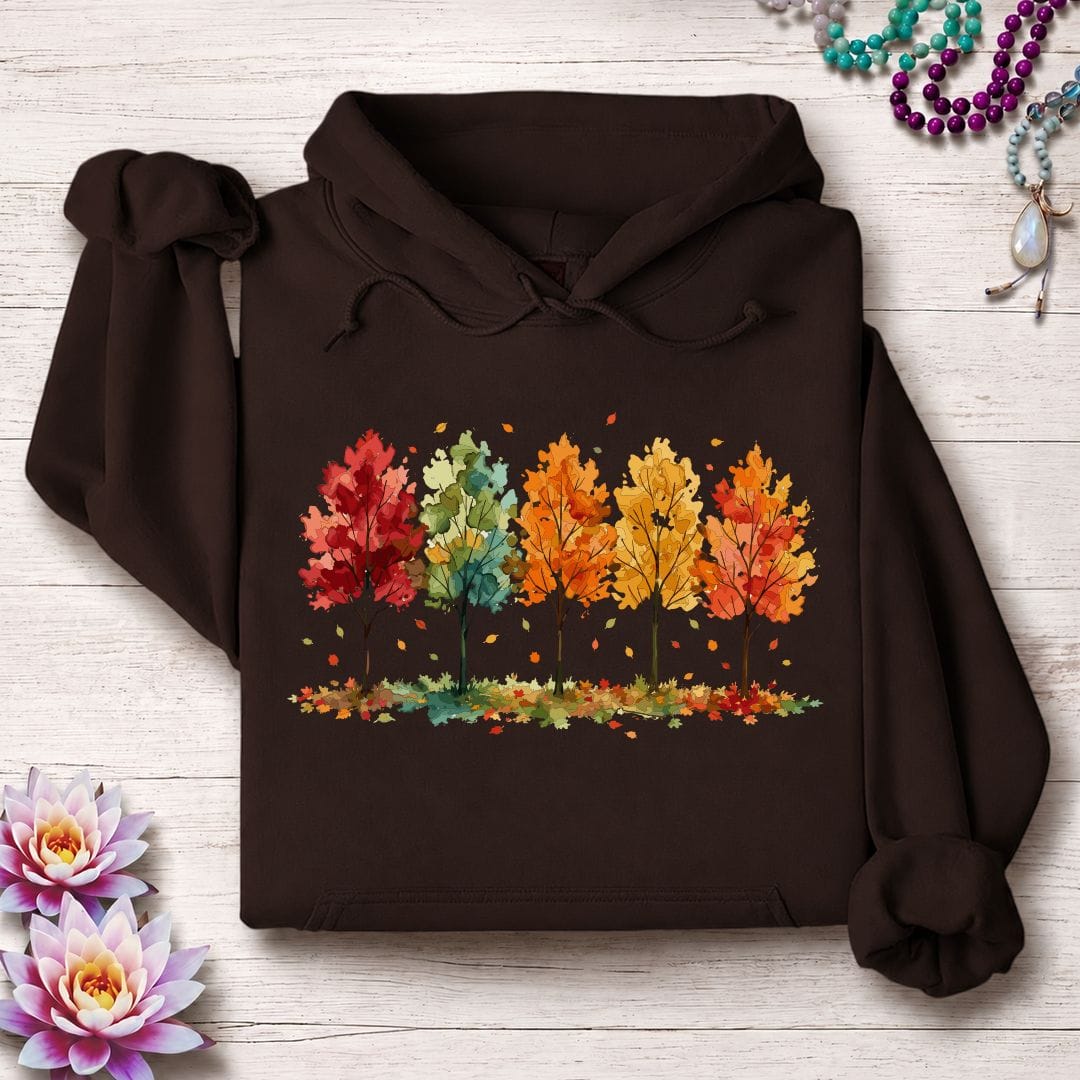 Printify Hoodie Season Of Change Hoodie Dark Chocolate / S