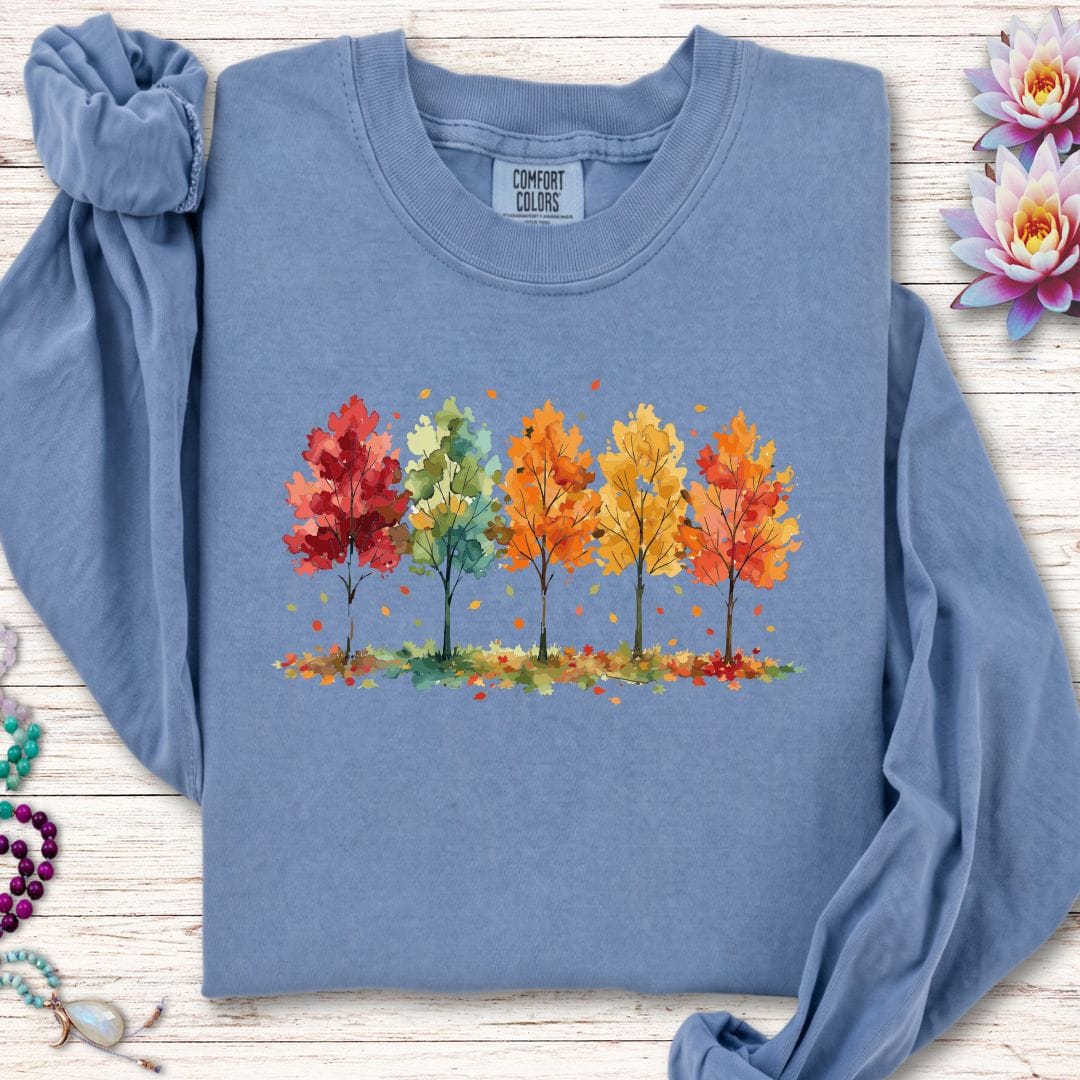 Printify Long-sleeve Season Of Change Long Sleeve Tee Blue Jean / S